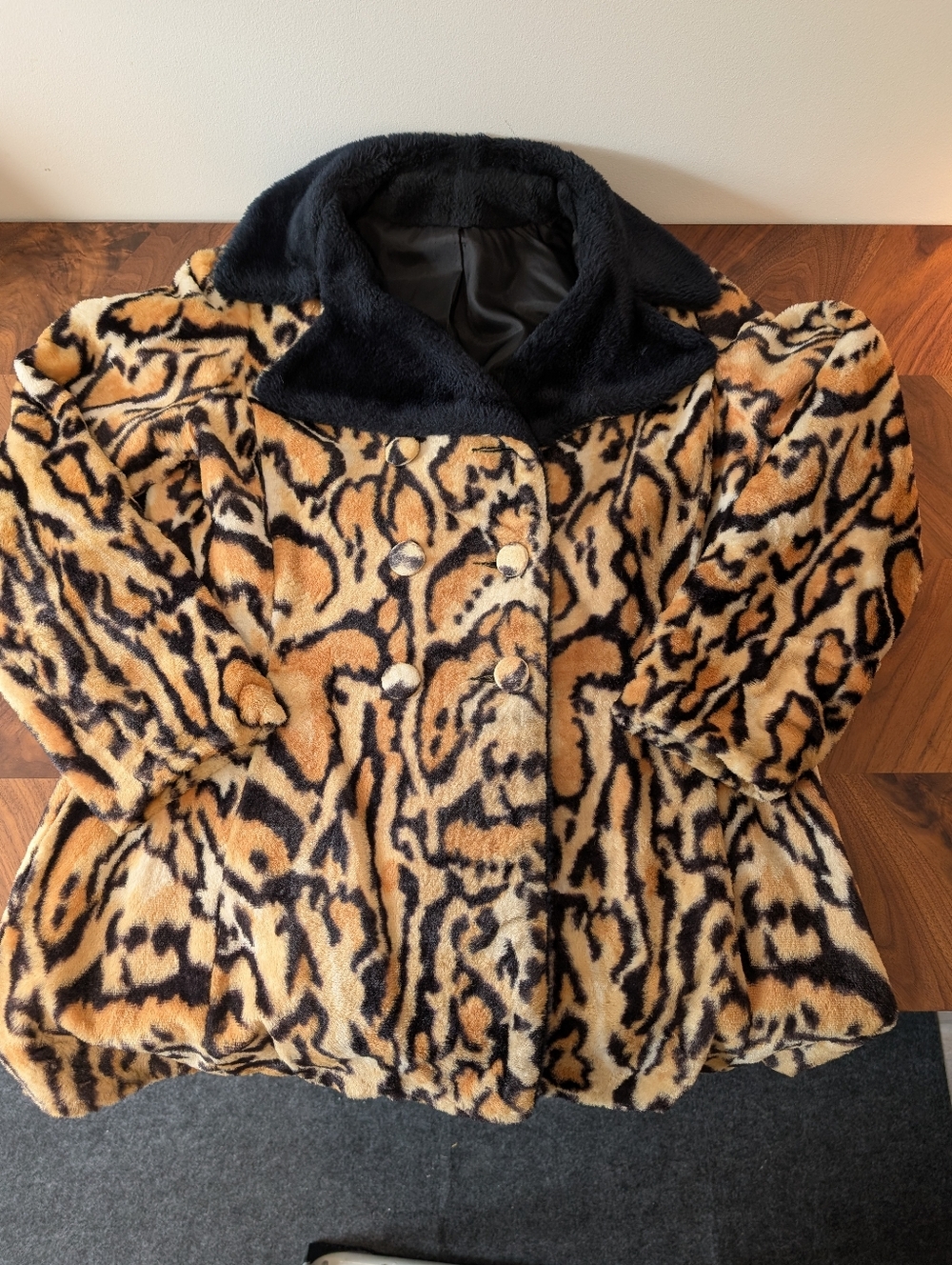 Vintage Faux Fur Leopard Print Coat